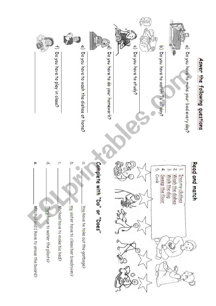 Do you have to...? worksheet