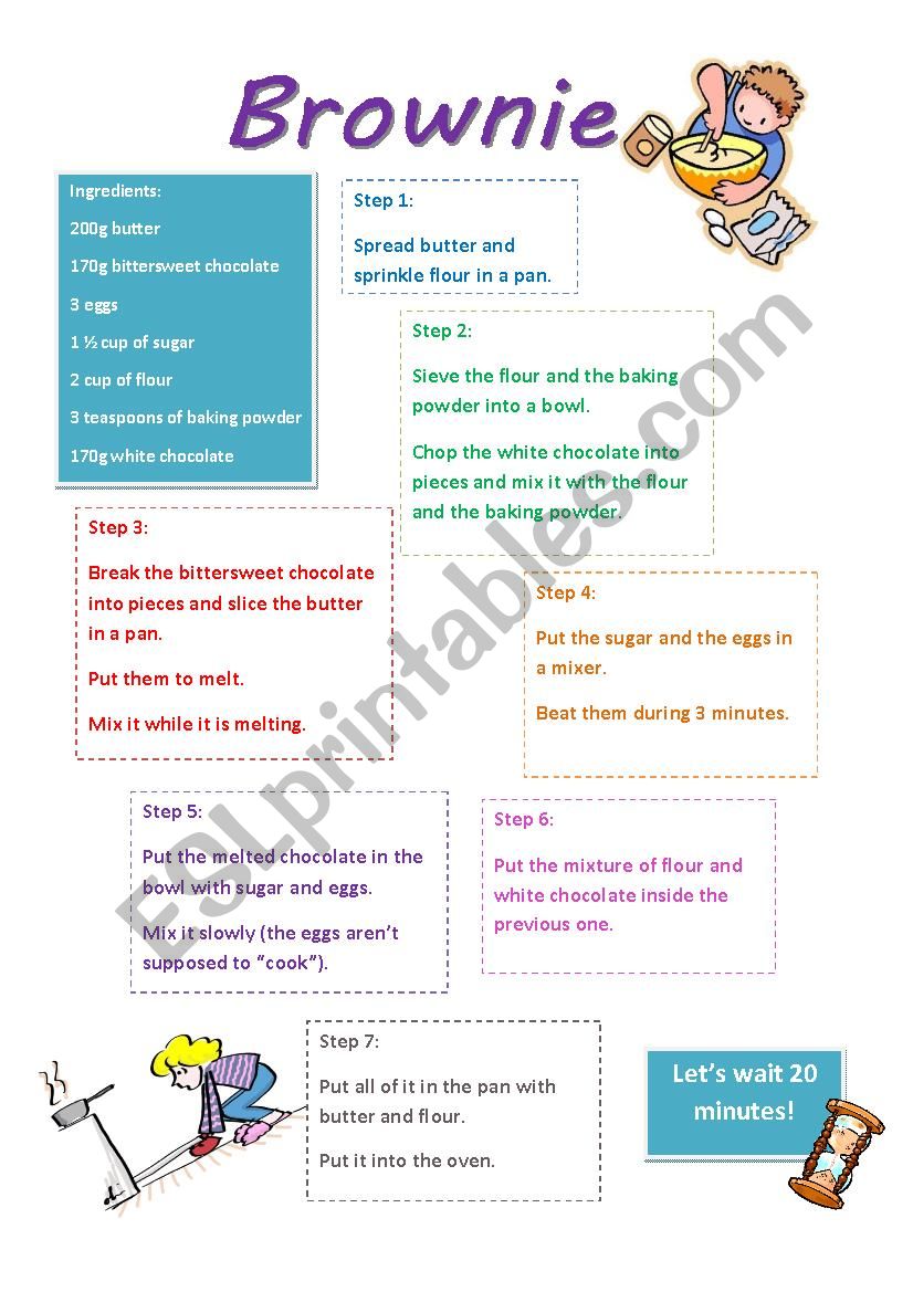 Brownie Recipe worksheet