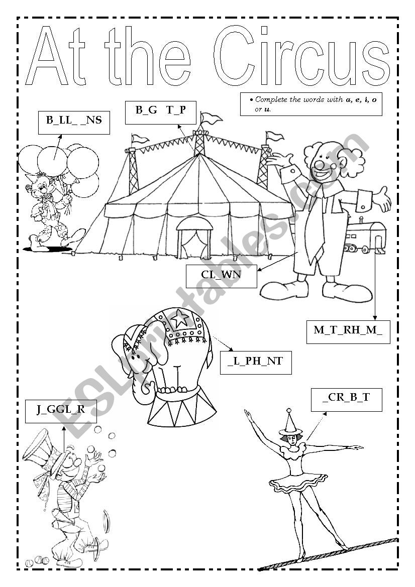 At the Circus worksheet