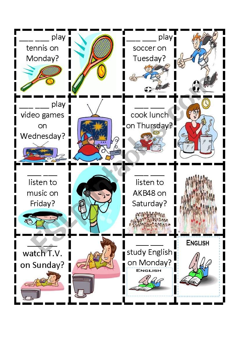 Go Fish worksheet