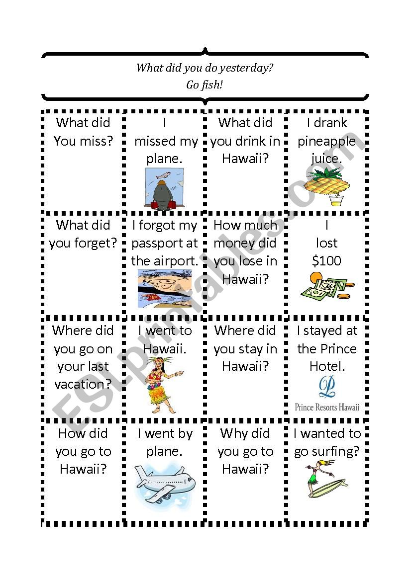 Where did you go fish? worksheet