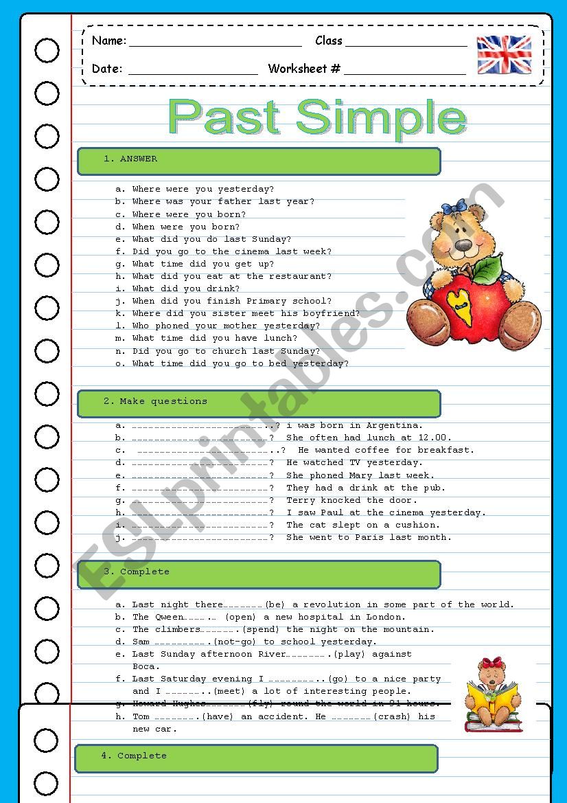 PAST SIMPLE worksheet