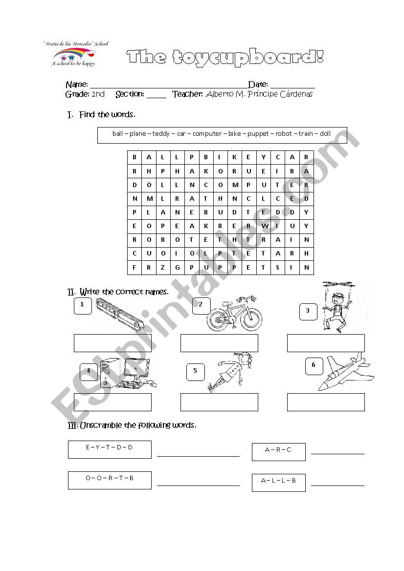 the toy cupboard worksheet