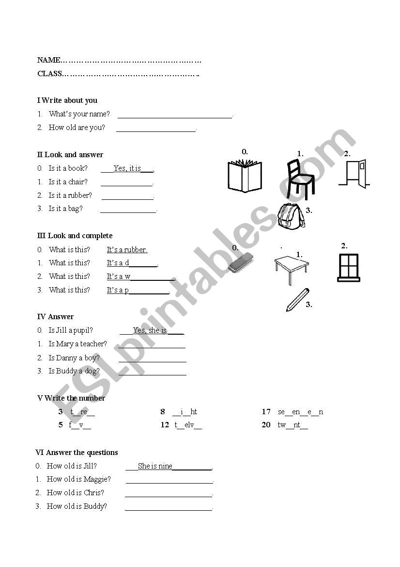 Easy 3_Test 1 worksheet