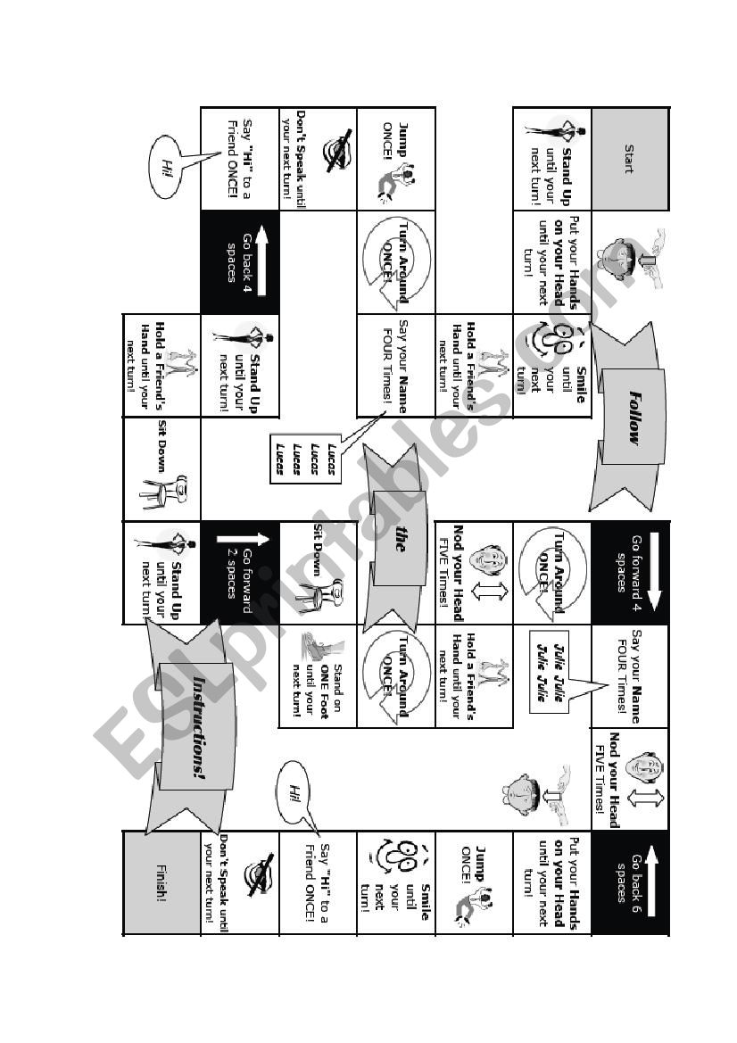 BOARD GAME -FOLLOW worksheet