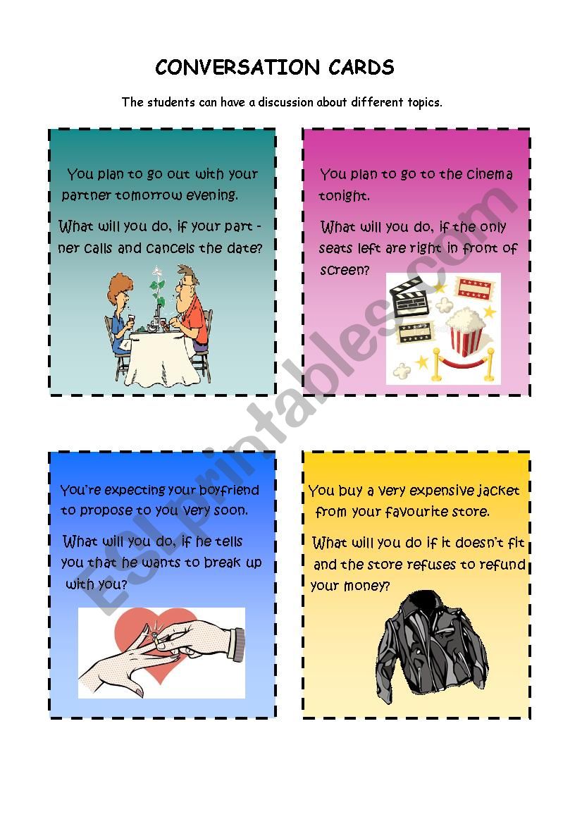 CONVERSATION CARDS 9 worksheet