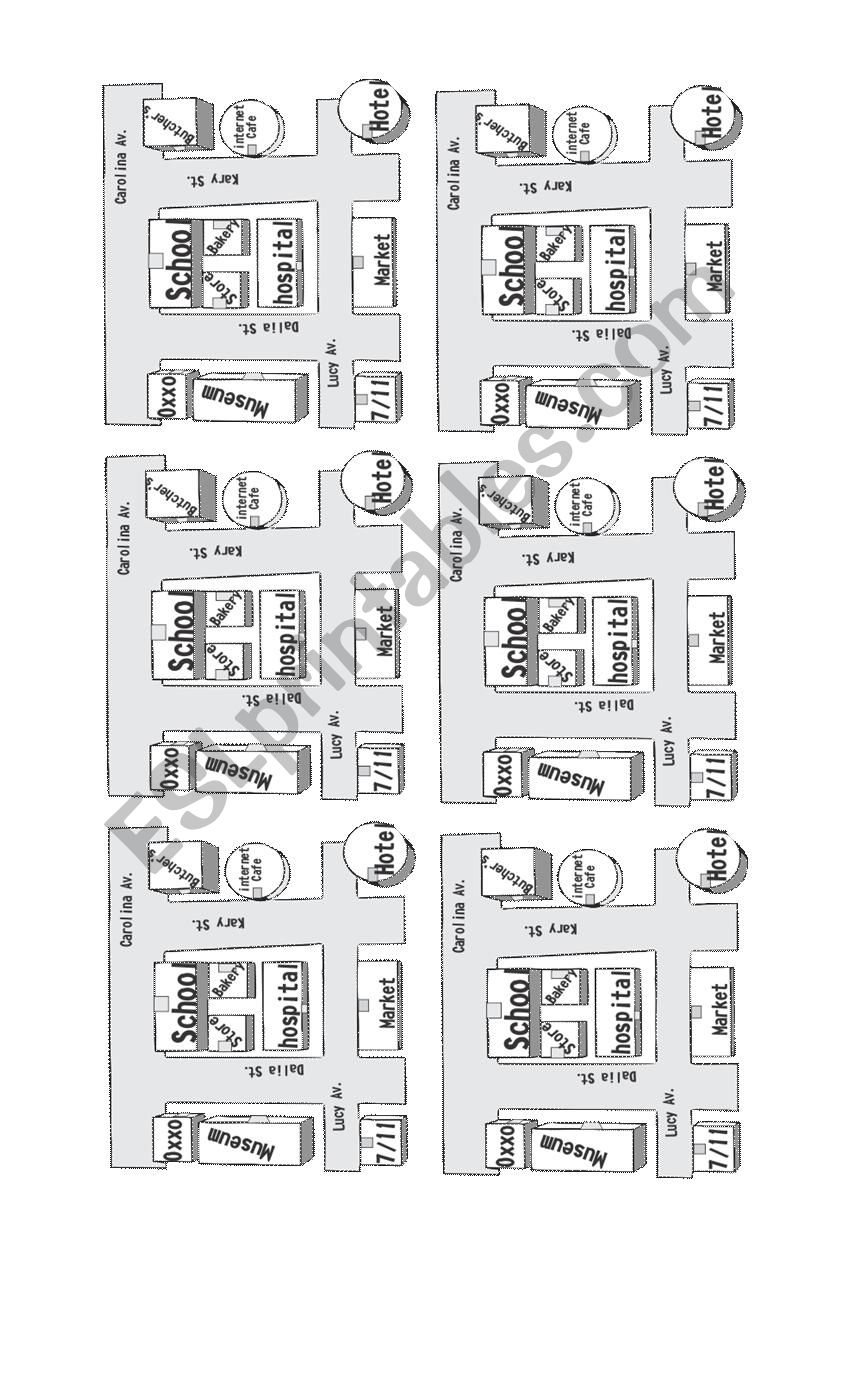 Directions Map  worksheet