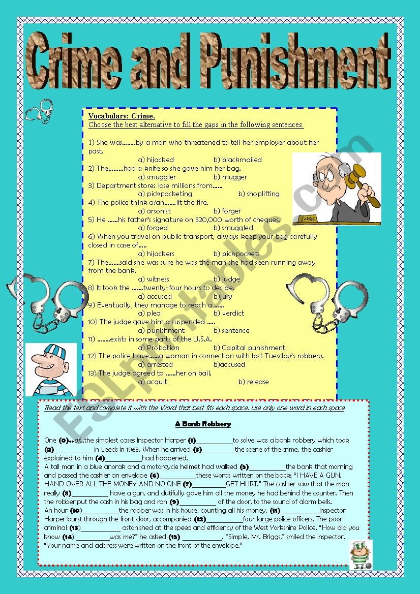 Crime and Punishment worksheet