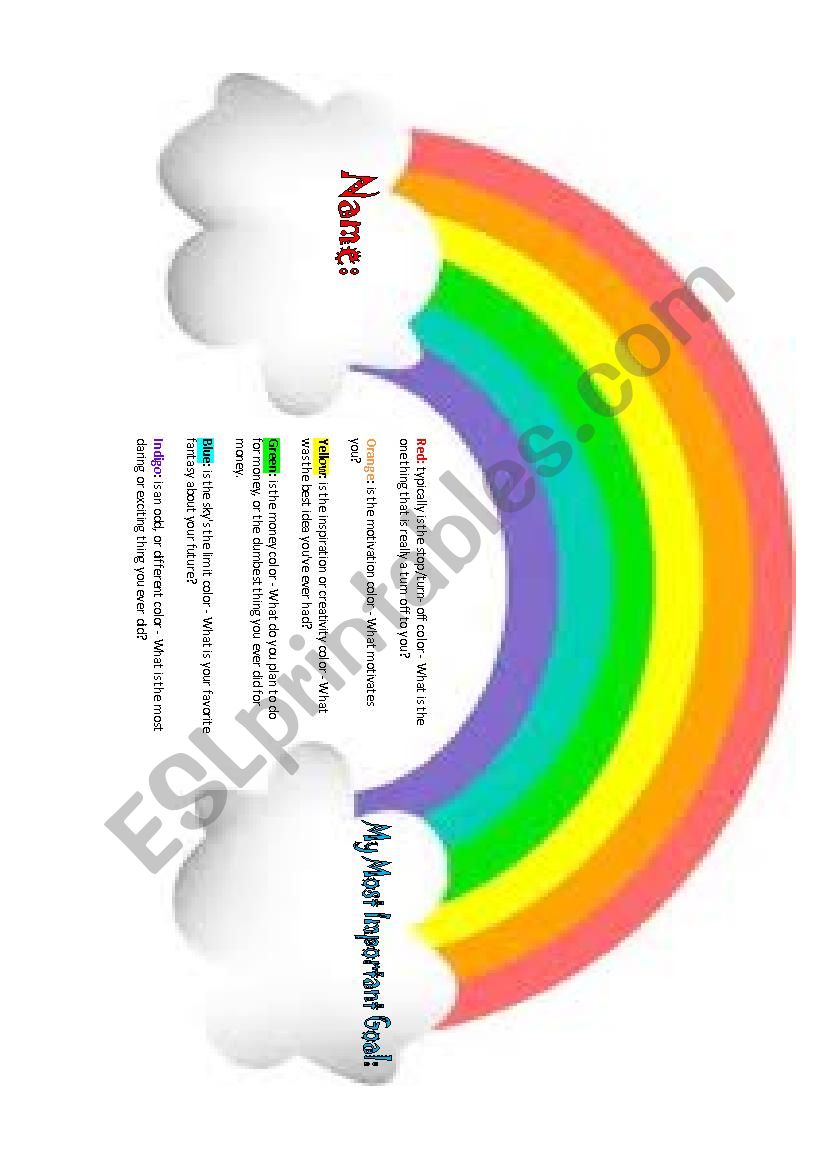 Rainbow Icebreaker worksheet
