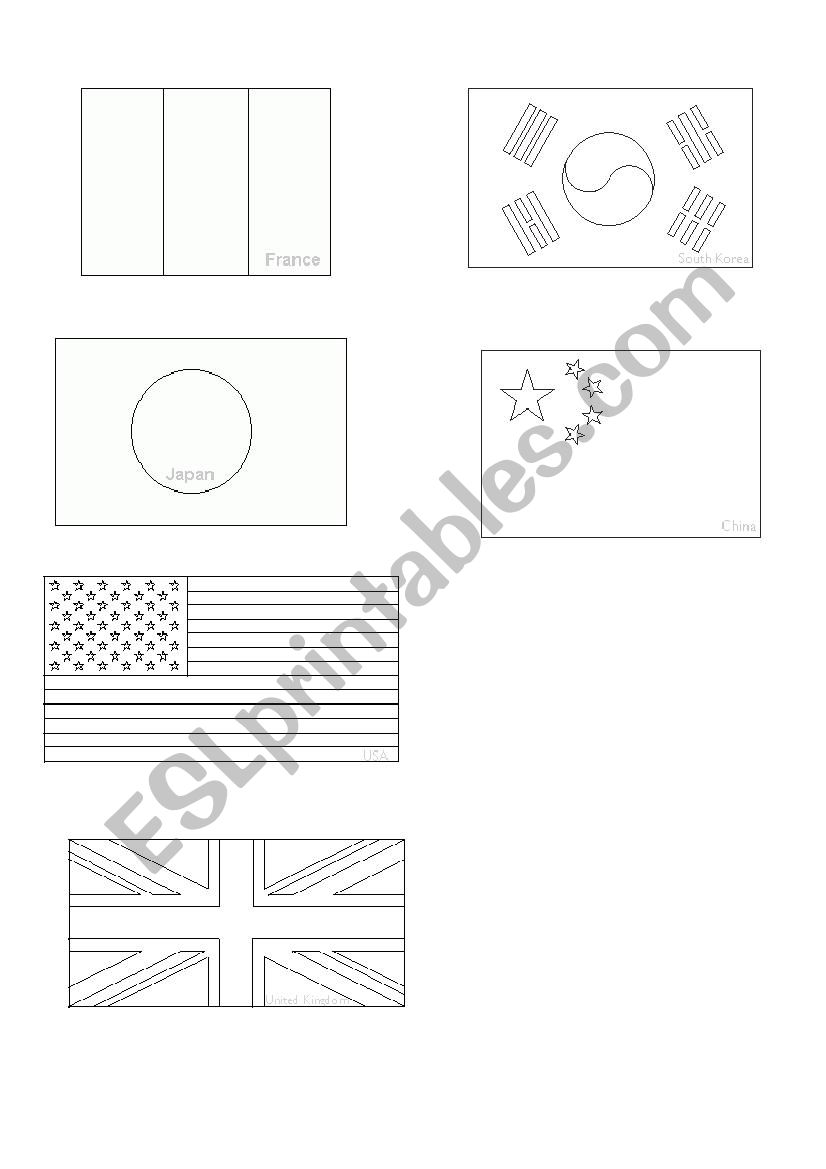 Flags worksheet