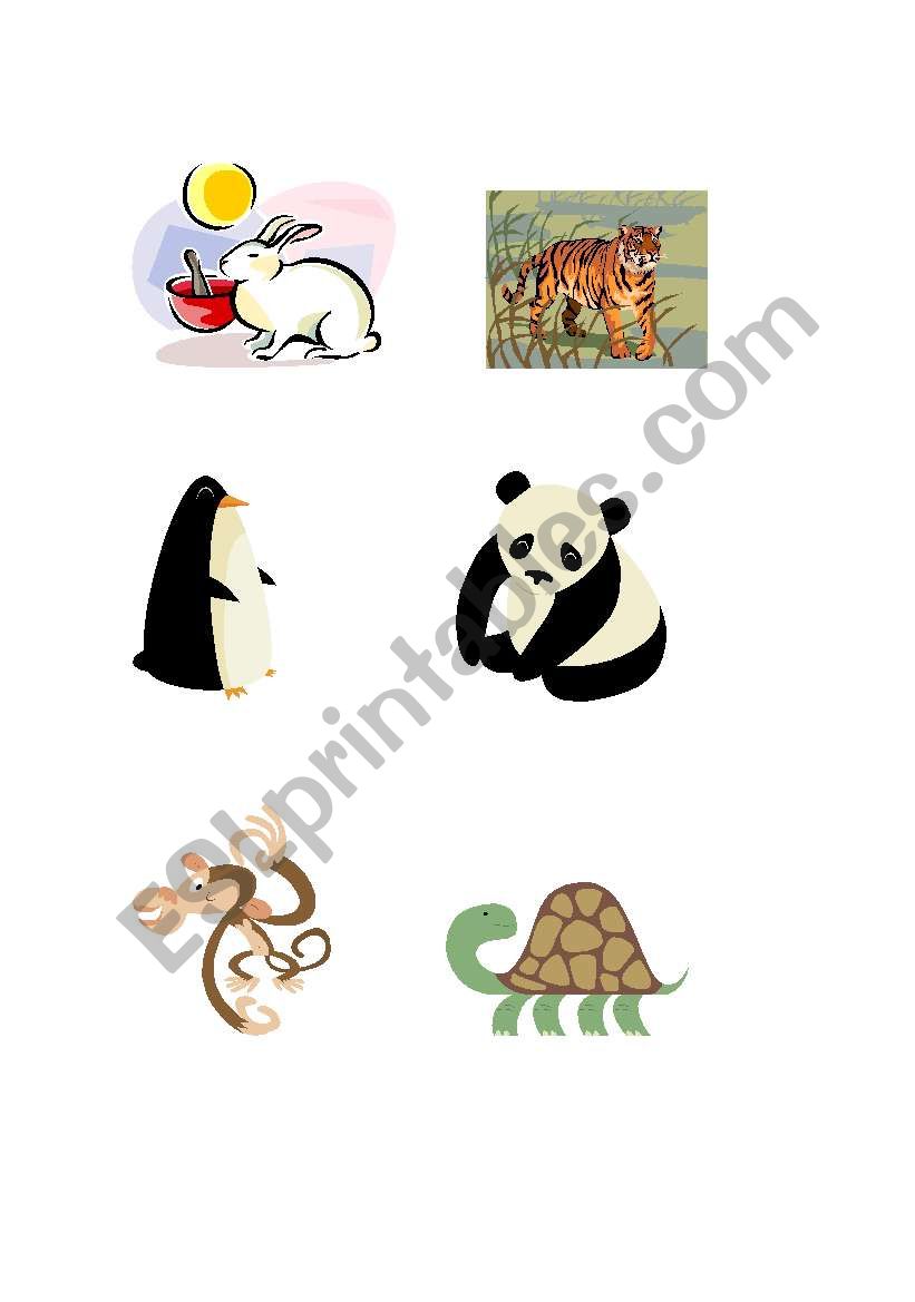 animal memory game   worksheet