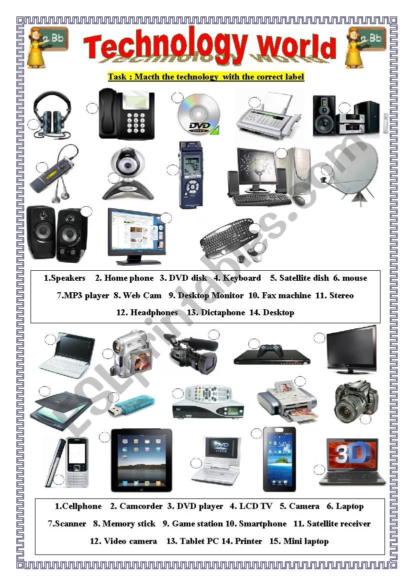 Modern Technologies worksheet