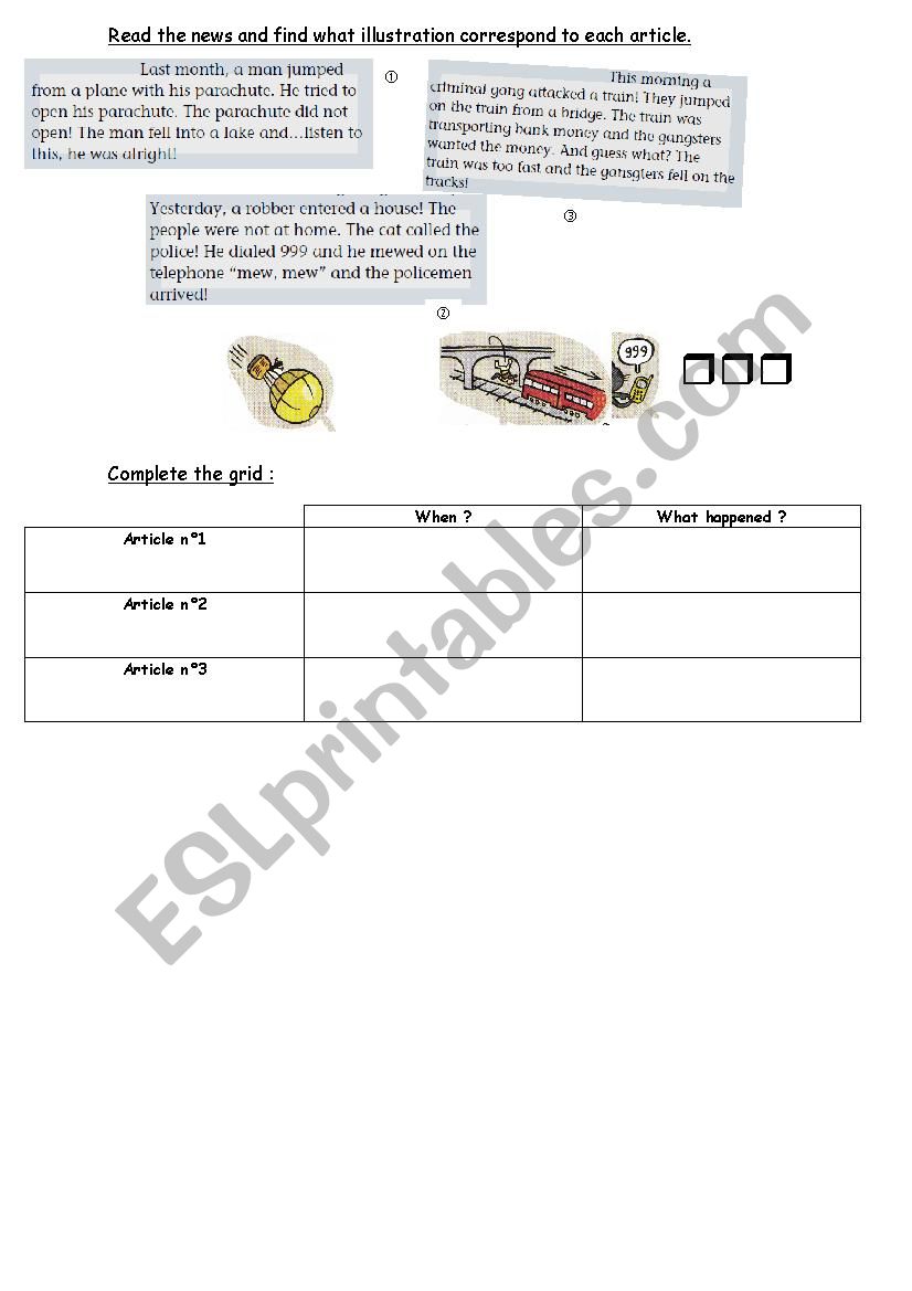 WHAT HAPPENED ?  worksheet