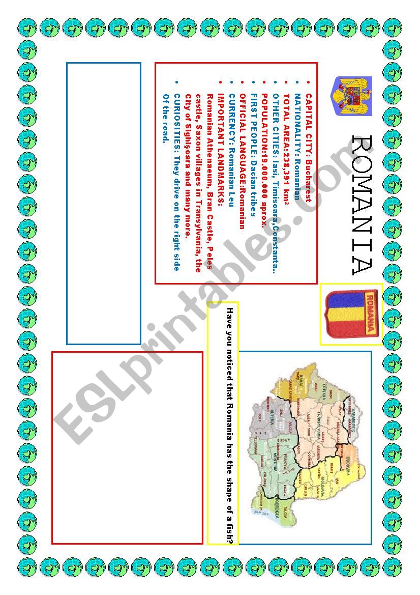 Romania study sheet worksheet