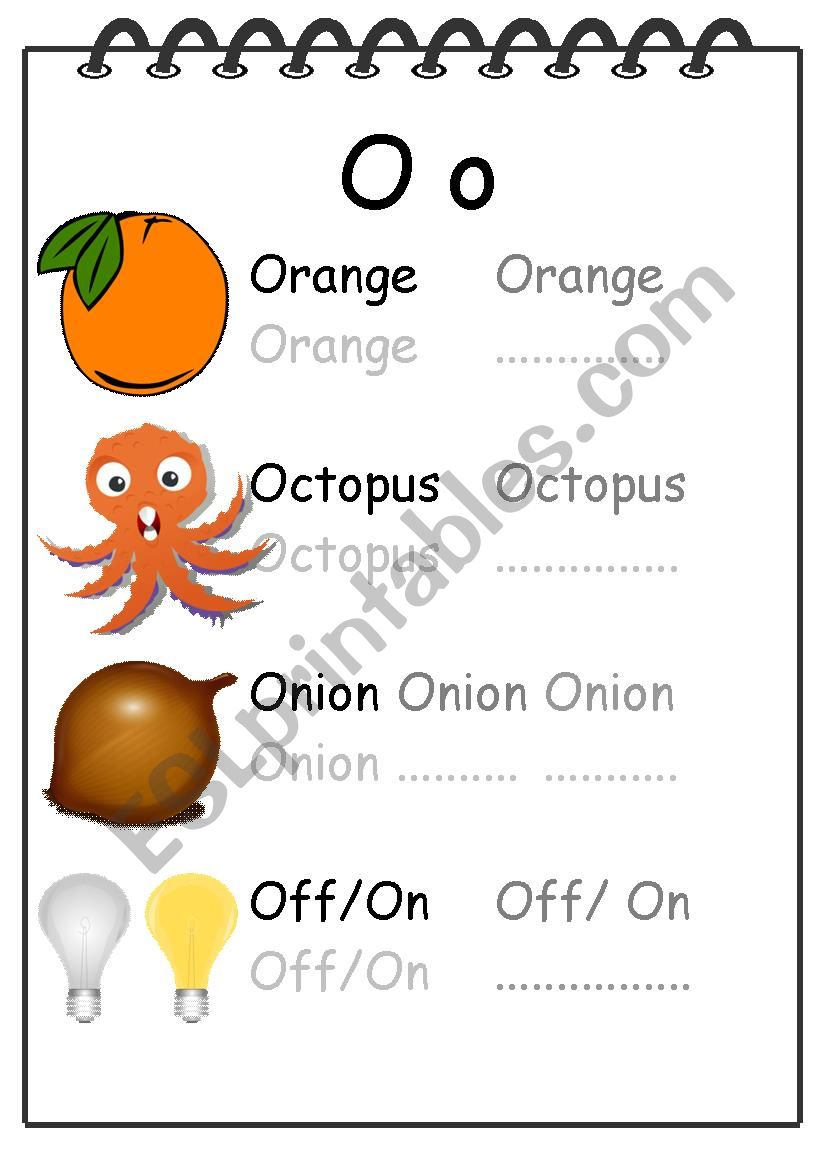 Alphabet Writing Worksheet O worksheet