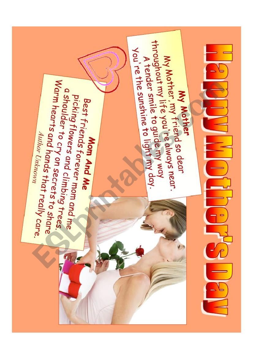 mothers day worksheet