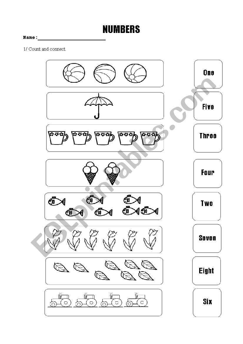 numbers worksheet