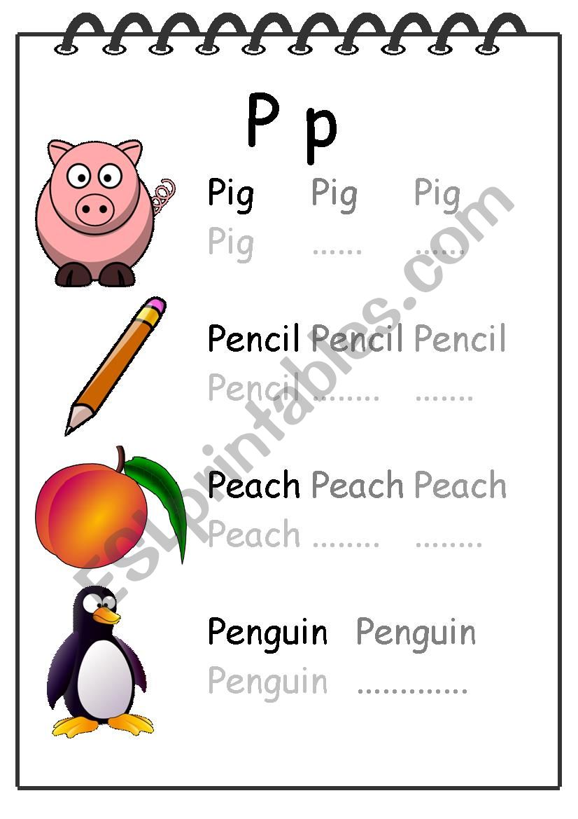 Alphabet Writing Worksheet P worksheet