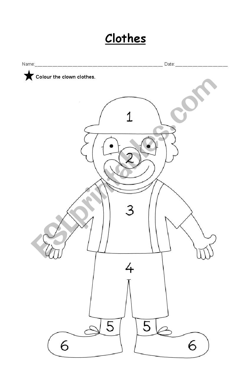 Clothes worksheet