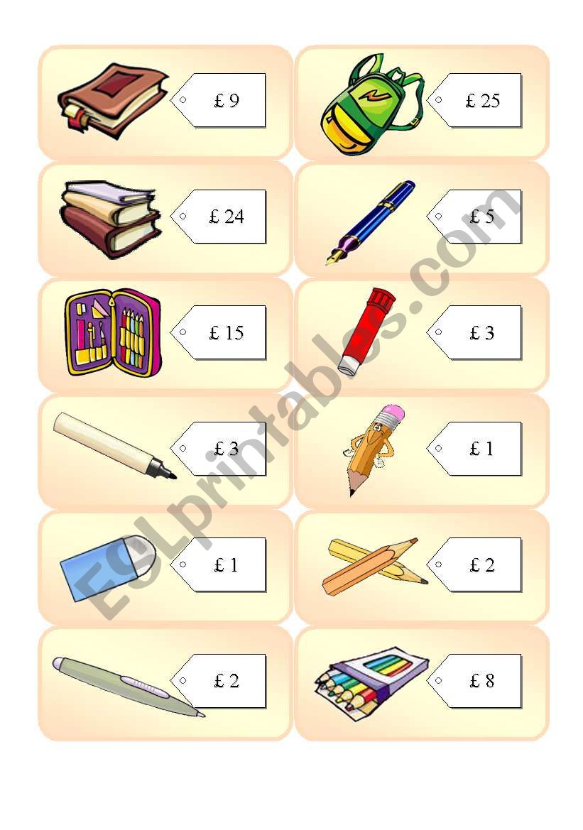 Shopping Cards 4 worksheet