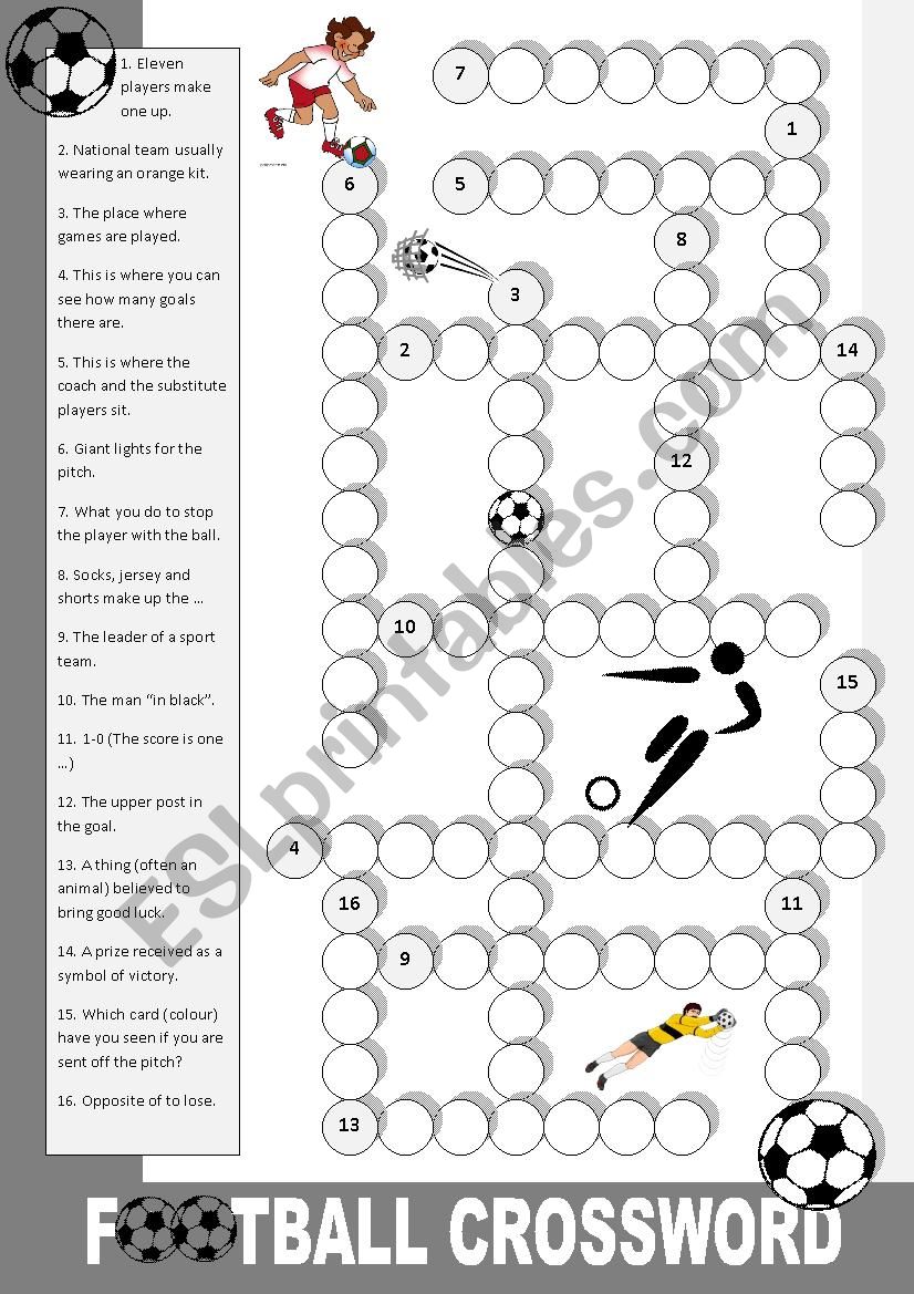 Football Crossword worksheet