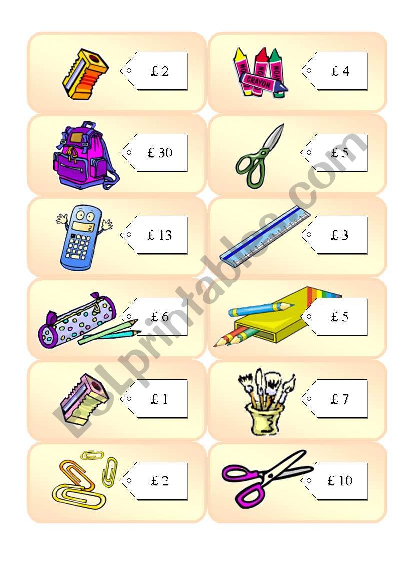 Shopping Cards 4 worksheet