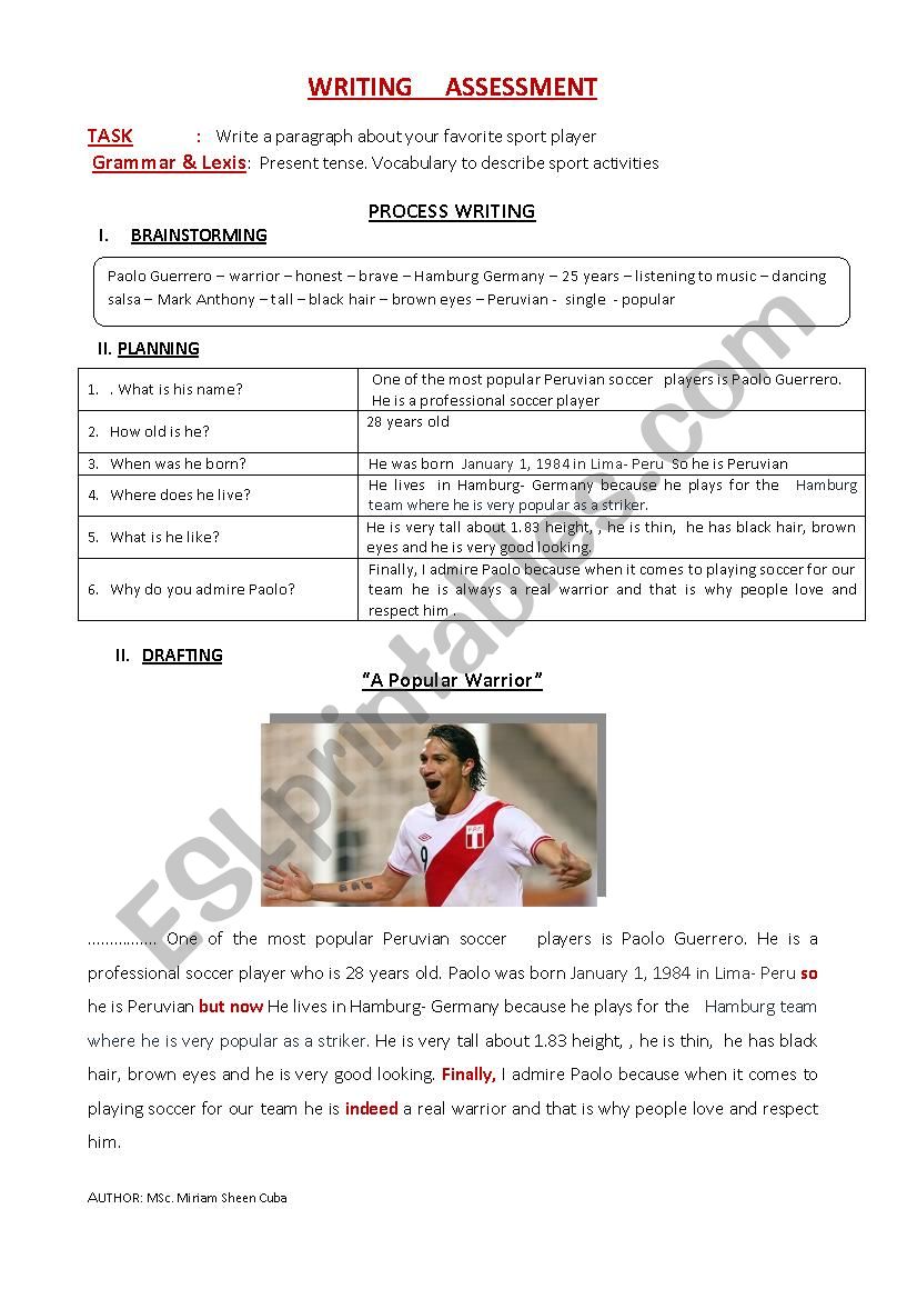 A POPULAR PERUVIAN WARRIOR worksheet