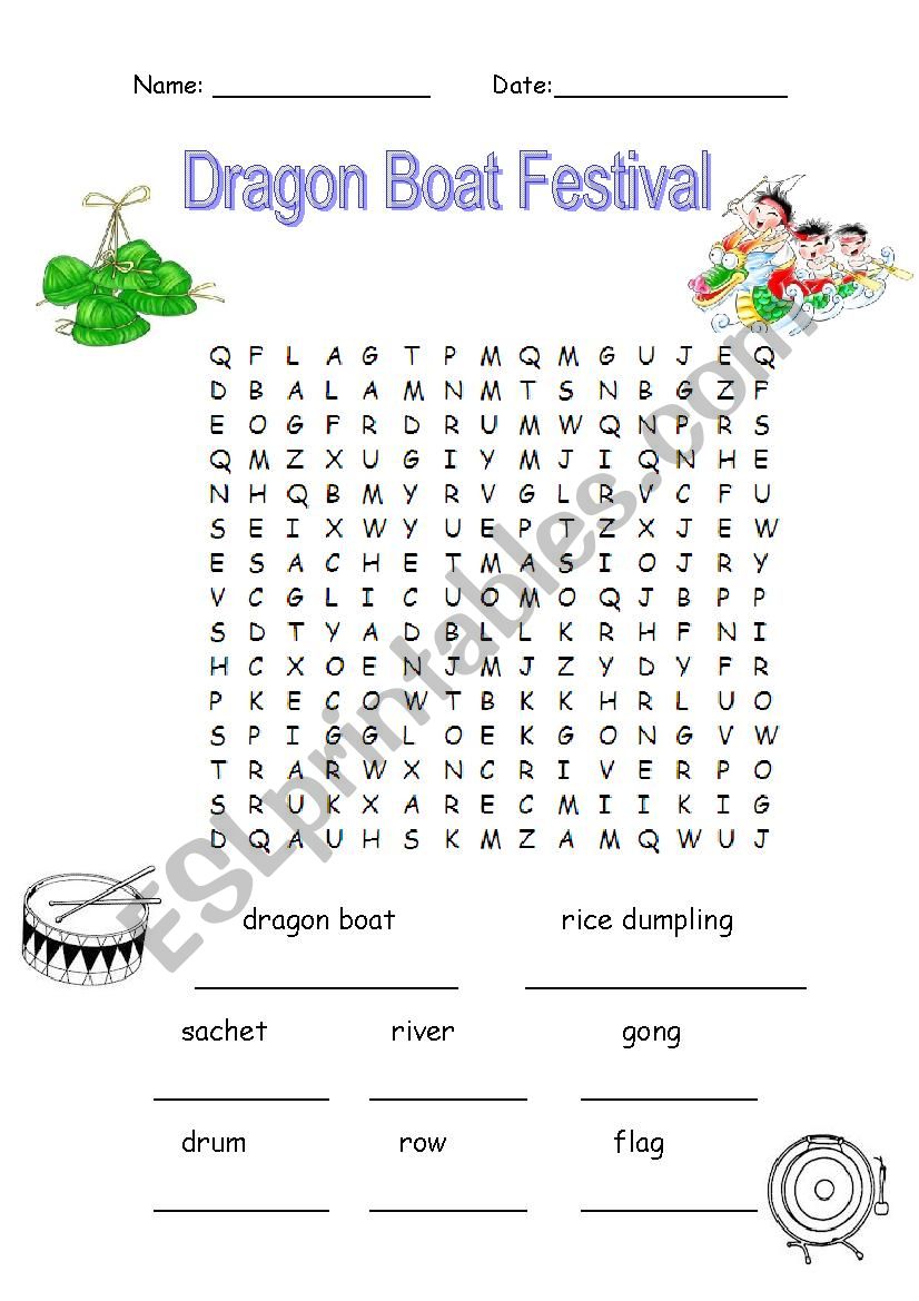 Dragon Boat Festival Word search