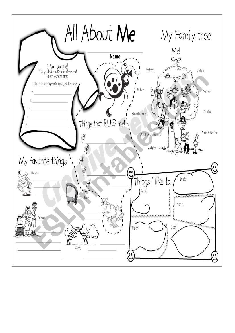 all about me worksheet