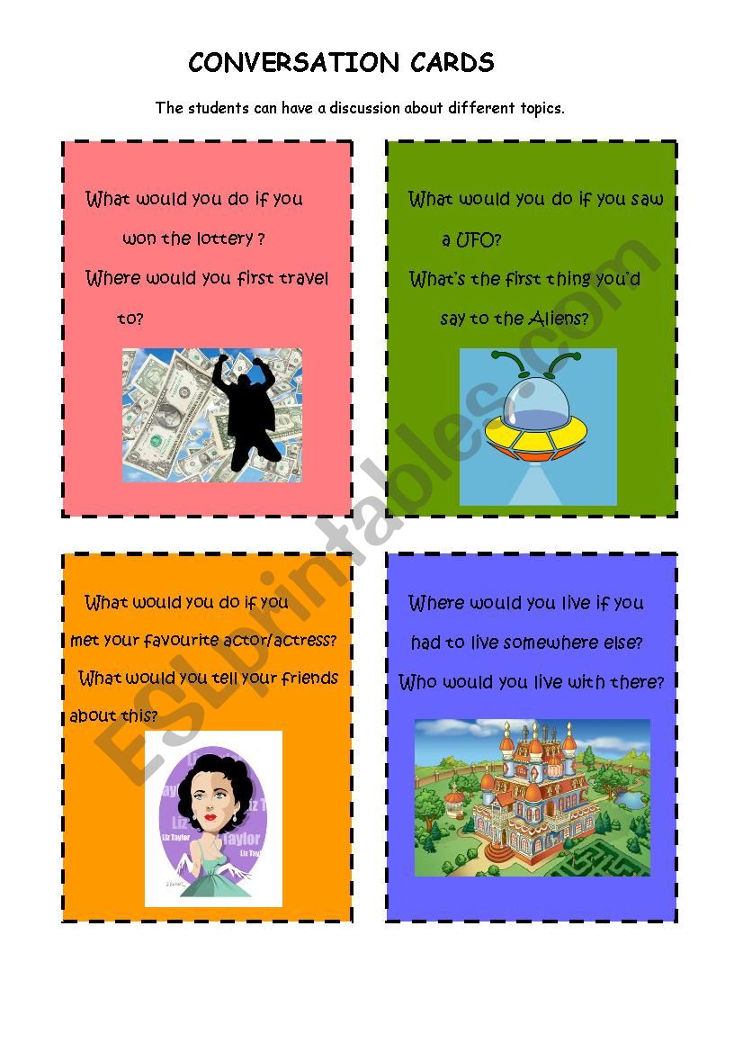 CONVERSATION CARDS 7 worksheet