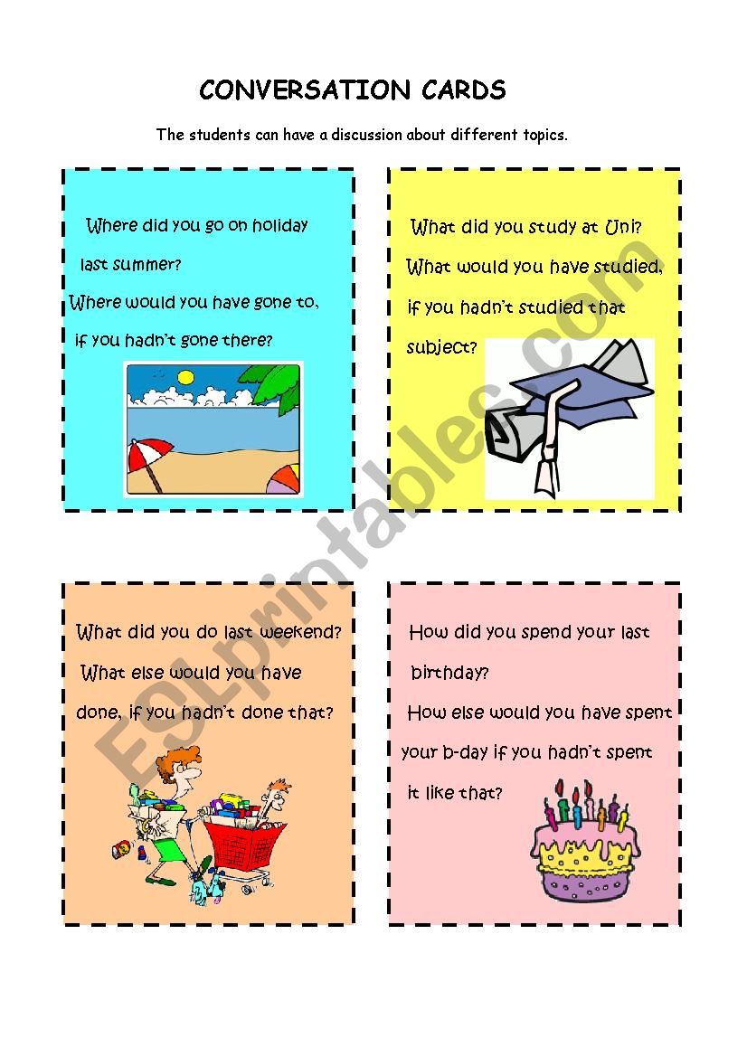 CONVERSATION CARDS 2 worksheet