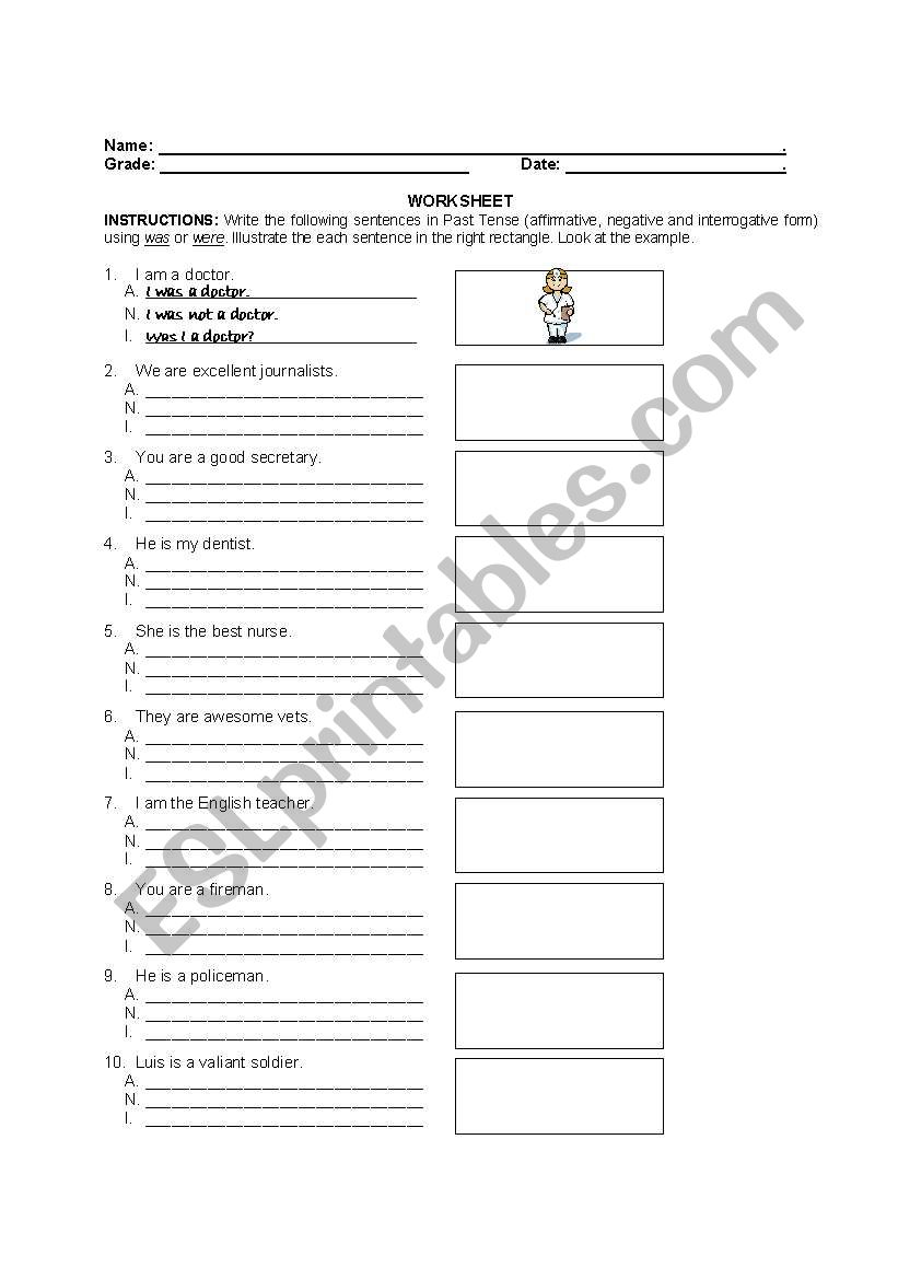 WAS - WERE (Affirmative, Negative and Interrogative form)