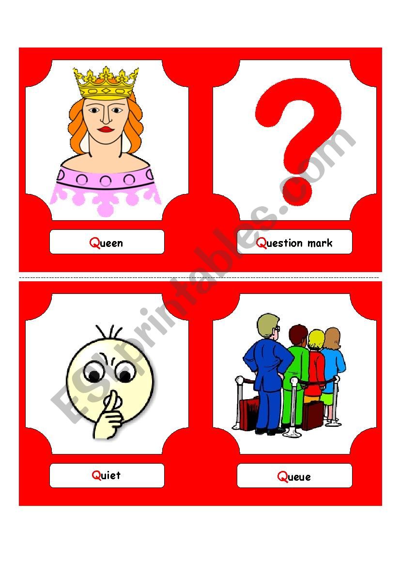 Alphabet Words - Q  (flash cards)