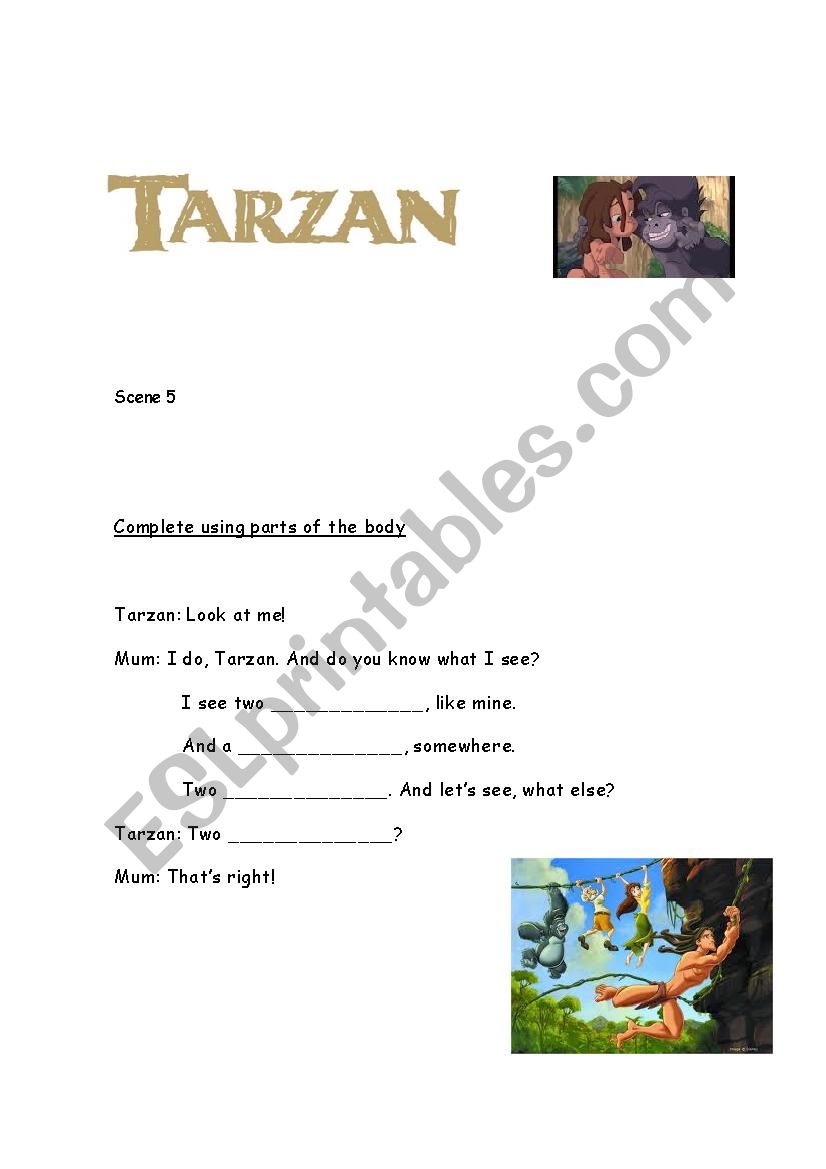 Movie Tarzan worksheet