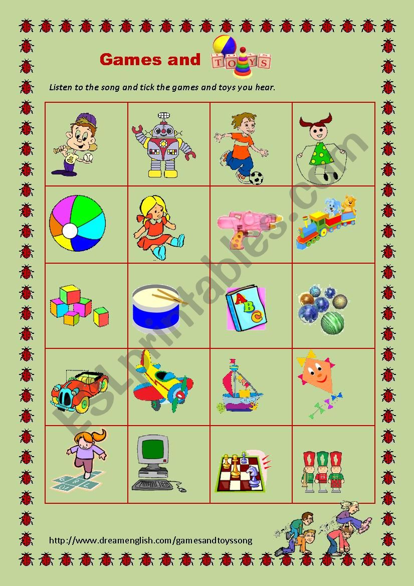 Games and Toys (Listening) worksheet