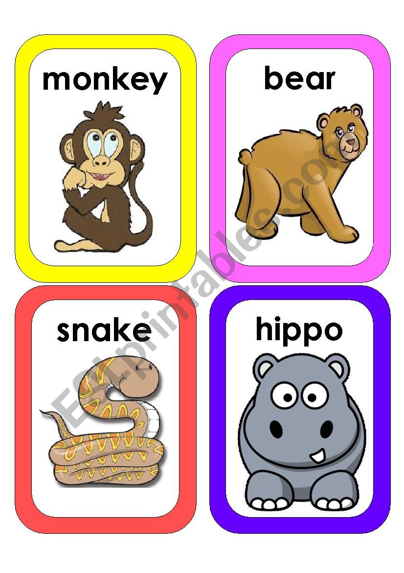 Wild Animals Flash Cards #3 worksheet