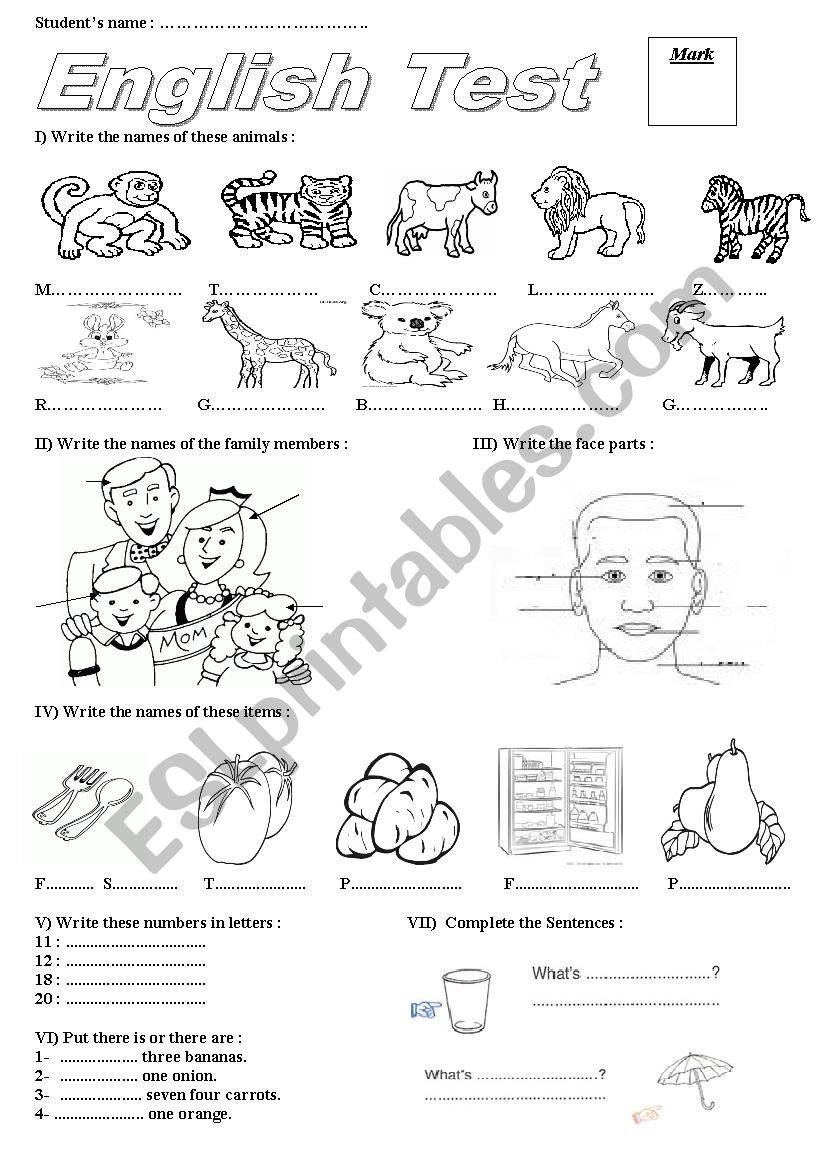 Test C3 worksheet