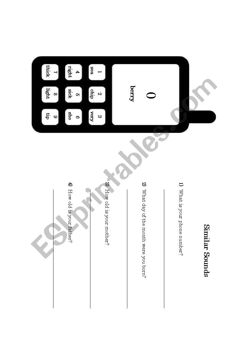 Minimal Pairs / Similar Sounds Practice