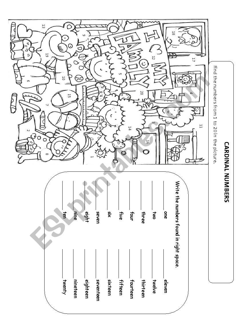 Numbers and Colors worksheet