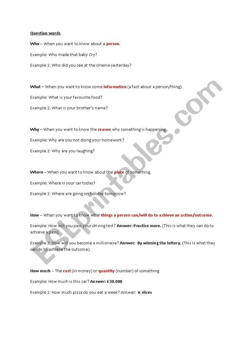 Making questions worksheet