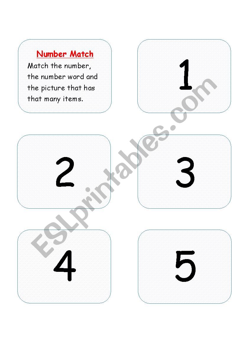 Number Match worksheet