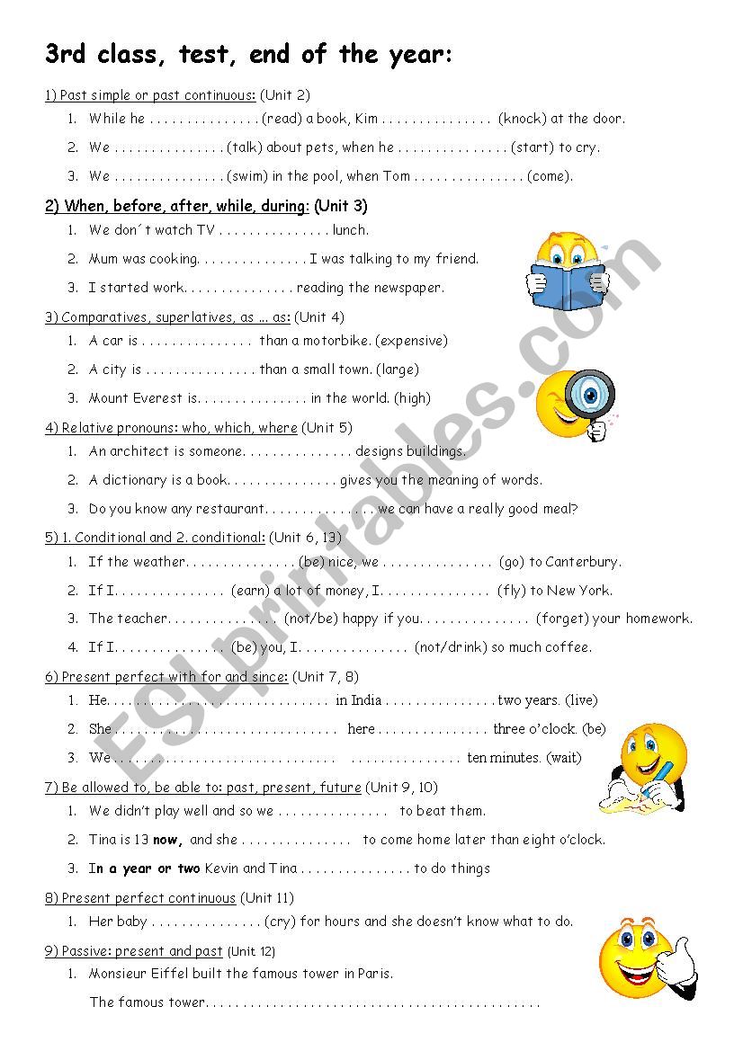 MORE 3: final test 3rd class, grammar of a whole year + key