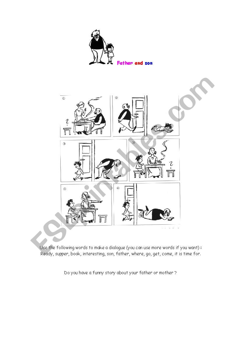 Father and son (comic strip) worksheet