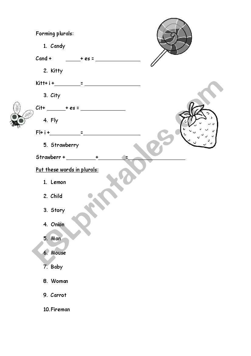 Forming plurals worksheet