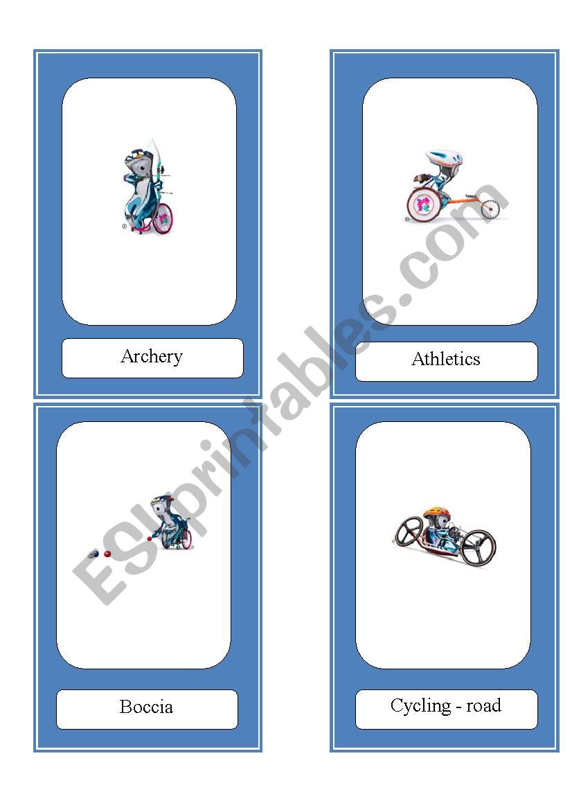 Paralympic Flashcards worksheet