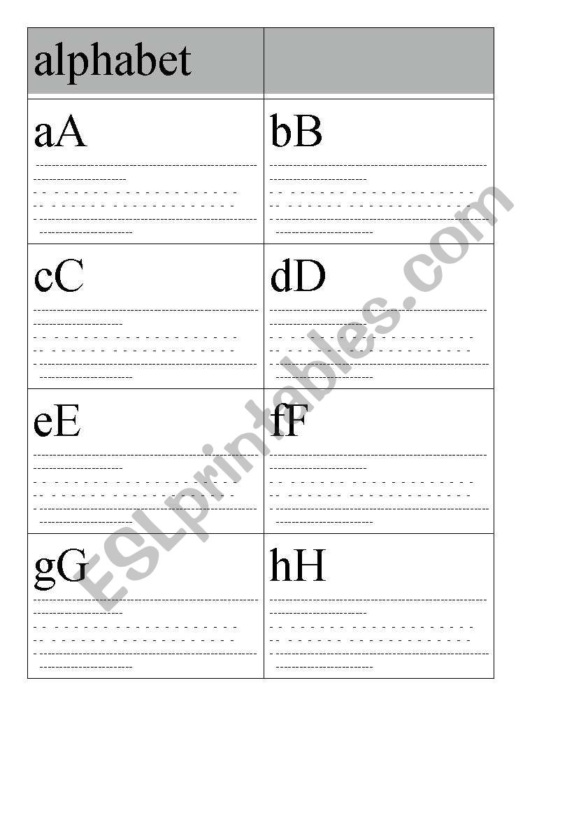 write the alphabet worksheet