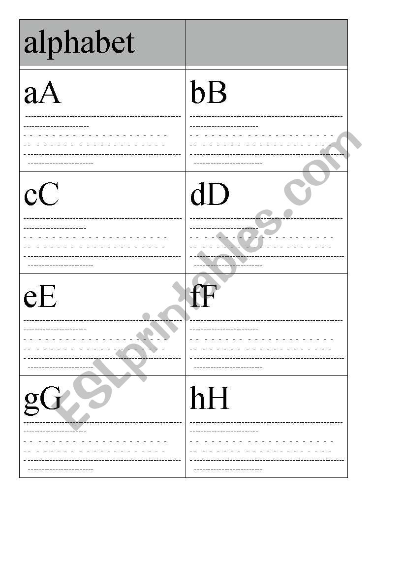 write the alphabet worksheet