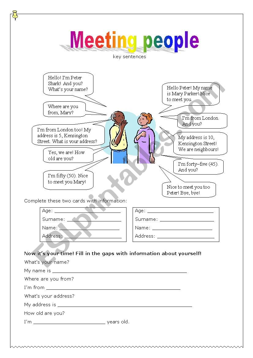 Meeting people worksheet