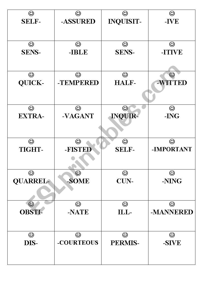 Personality Adjectives worksheet