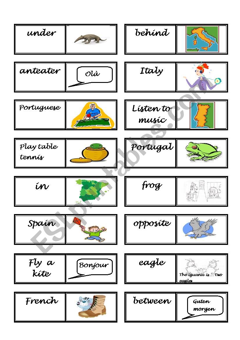 Mixed Vocabulary Domino  1 worksheet